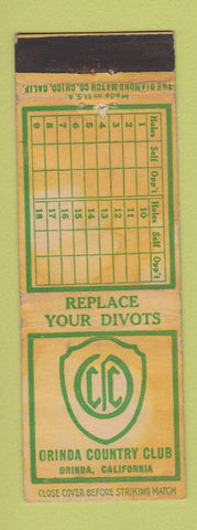 Matchbook Cover - Orinda Country Club CA WEAR