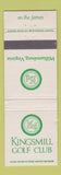 Matchbook Cover - Kingsmill Golf Club Williamsburg VA WEAR