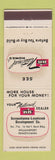 Matchbook Cover - National Homes Susquehanna Loyalsock Williamsport PA