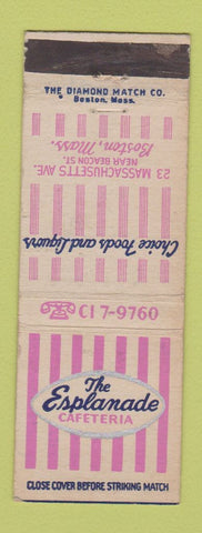 Matchbook Cover - Esplanade Cafeteria Boston MA