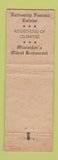 Matchbook Cover - Karl Ratzsch's Restaurant Milwaukee WI