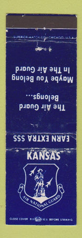 Matchbook Cover - Kansas Air National Guard McConnell Air Force Base KS WORN