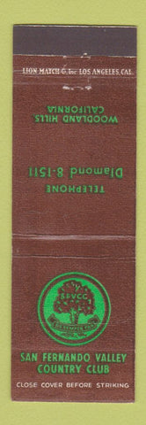 Matchbook Cover - San Fernando Valley Country Club Woodland Hills CA