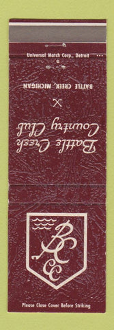 Matchbook Cover - Battle Creek Country Club Battle Creek MI