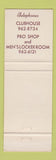 Matchbook Cover - Battle Creek Country Club Battle Creek MI