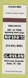 Matchbook Cover - The Cavern Dallas TX