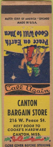 Matchbook Cover - Canton Bargain Store MS Christmas