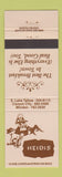 Matchbook Cover - Heidi's Restaurant South Lake Tahoe CA Carson City Minden NV