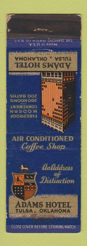 Matchbook Cover - Adams Hotel Tulsa OK WORN