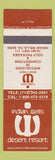 Matchbook Cover - Indian Wells Desert Resort Indian Wells CA