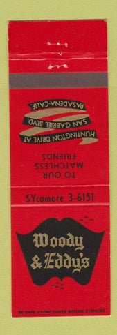 Matchbook Cover - Woody & Eddy's Pasadena CA