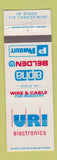 Matchbook Cover - URI Electronics Alpha Belden Panduit Cincinnati OH Florence KY