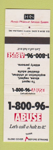 Matchbook Cover - Abuse Hotline Florida FL
