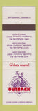 Matchbook Cover - Outback Steak House Louisville KY WEAR