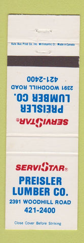 Matchbook Cover - Preisler Lumber Cleveland OH