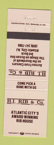 Matchbook Cover - HI Rib & Co Atlantic City NJ