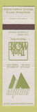 Matchbook Cover - Alpine Federal Savings Oak Creek Steamboat Springs Colorado