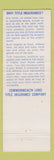 Matchbook Cover - Commonwealth Land Title Insurance 100th 1976