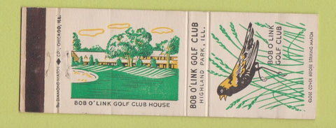 Matchbook Cover - Bob O Link Golf Club Highland Park IL