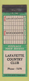 Matchbook Cover - Lafayette Country Club