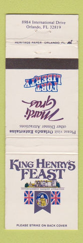 Matchbook Cover - King Henry's Feast Orlando FL WEAR