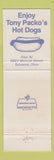 Matchbook Cover - Tony Packo's Cafe Toledo OH WEAR