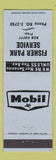 Matchbook Cover - Mobil oil gas Fisher Park