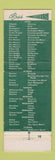 Matchbook Cover - Boss Hotels WHITE & TEAL