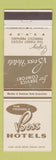 Matchbook Cover - Boss Hotels WHITE & GOLD