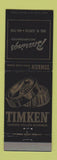 Matchbook Cover - Timken Roller Bearings