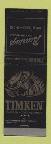 Matchbook Cover - Timken Roller Bearings