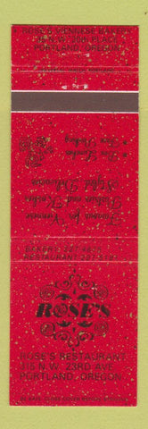 Matchbook Cover - Rose's Restaurant Portland OR