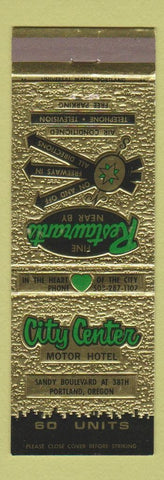 Matchbook Cover - City Center Motor Hotel Portland OR