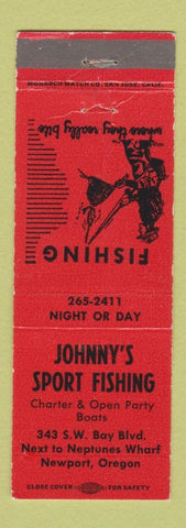 Matchbook Cover - Johnny's Sport Fishing Newport OR