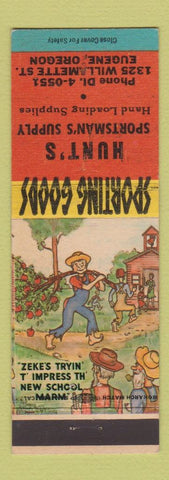 Matchbook Cover - Hunt's Sportsman's Supply Eugene OR hillbilly