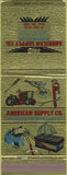Matchbook Cover - American Supply Co Morgan City LA Tools