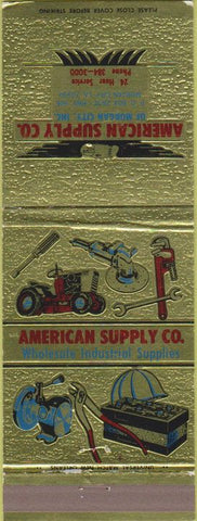 Matchbook Cover - American Supply Co Morgan City LA Tools
