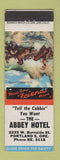 Matchbook Cover - Abbey Hotel Portland OR