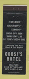 Matchbook Cover - Corsi's Hotel New Castle PA
