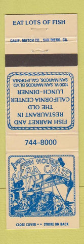 Matchbook Cover - Fish House Vera Cruz San Marcos CA
