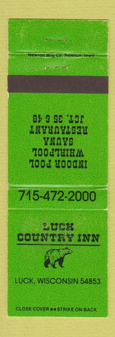 Matchbook Cover - Luck Country Inn Luck WI