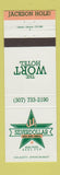 Matchbook Cover - Wort Hotel Jackson Hole WY