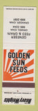 Matchbook Cover - Golden Sun Feeds Geneser Grain Grimes Granger IA