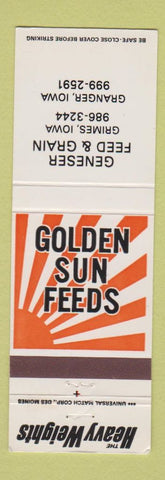Matchbook Cover - Golden Sun Feeds Geneser Grain Grimes Granger IA
