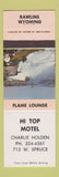 Matchbook Cover - Hi Top Motel Rawlins WY