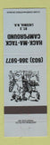 Matchbook Cover - Hack Ma Tack Campground Laconia NH