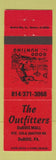 Matchbook Cover - The Outfitters Hunting DuBois PA Sporting Goods RED