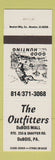 Matchbook Cover - The Outfitters Hunting DuBois PA Sporting Goods WHITE