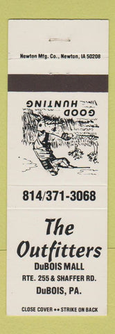 Matchbook Cover - The Outfitters Hunting DuBois PA Sporting Goods WHITE