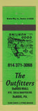 Matchbook Cover - The Outfitters Hunting DuBois PA Sporting Goods GREEN